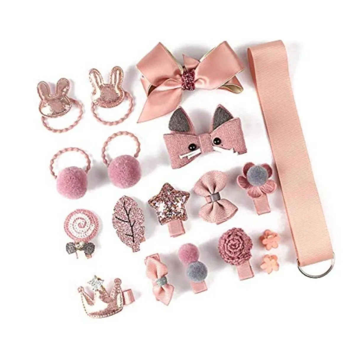 YouBella Jewellery Hair Clip Set For For Girls - Pink