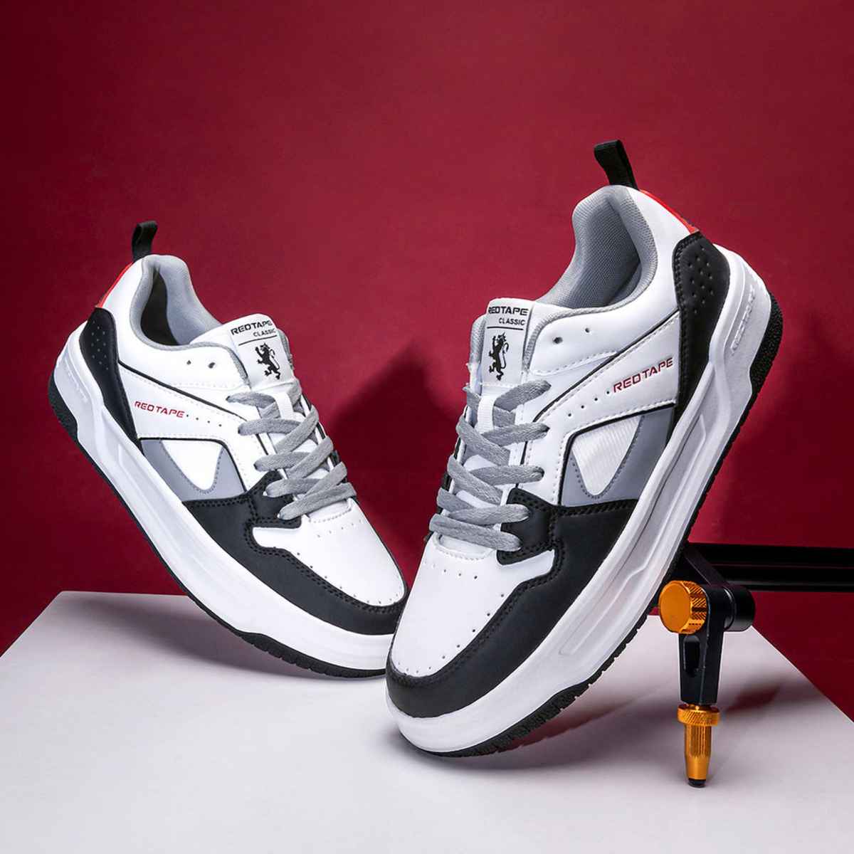 Red Tape Men's Sneakers | RSL0182M | White and Black - UK 8