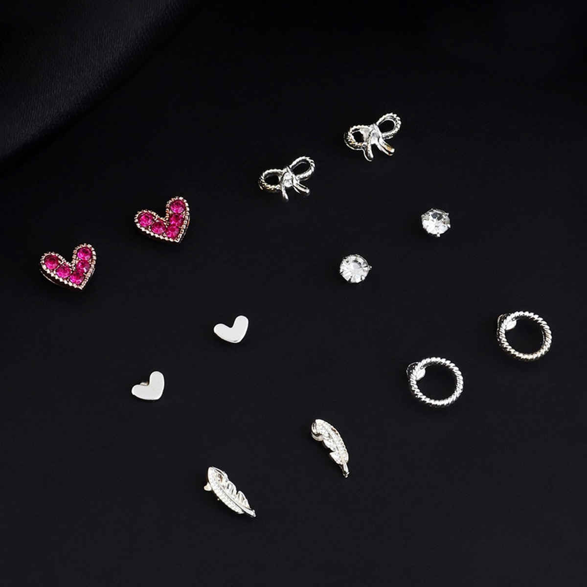 Fashion Frill Women's Stackable Earings Multicolor Onesize