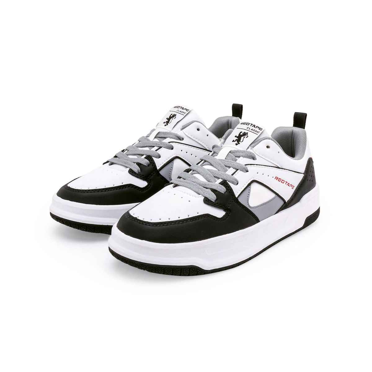 Red Tape Men's Sneakers | RSL0182M | White and Black - UK 6