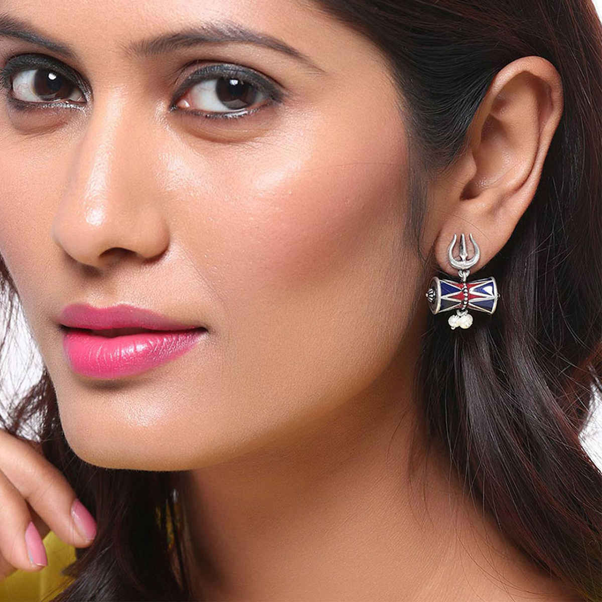 Voylla Moksha Damru Trishul Earrings