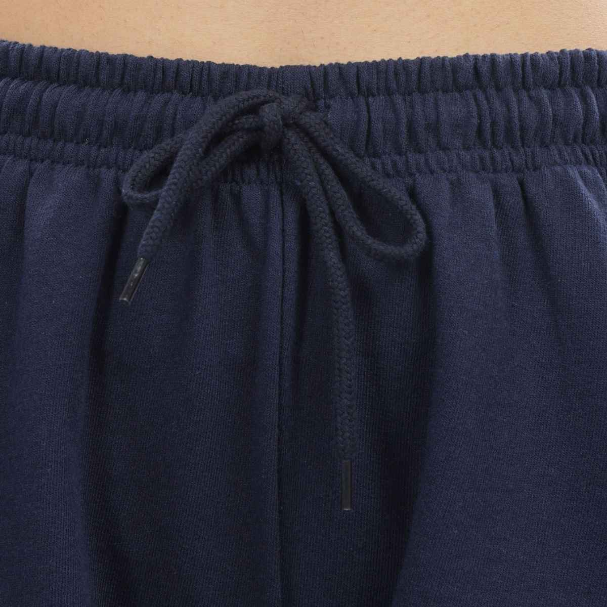 Springman Solid Blue Shorts With Elastic & Drawstring For Women | L