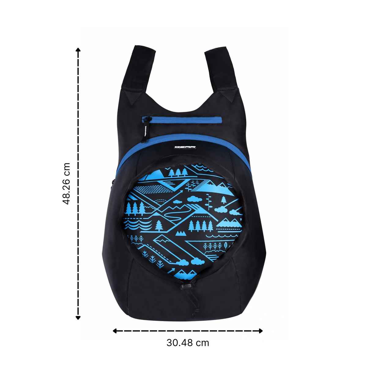 Gear Unisex Graphic Polyester 16 L Backpack | Black and Orange - 15.4 Inches