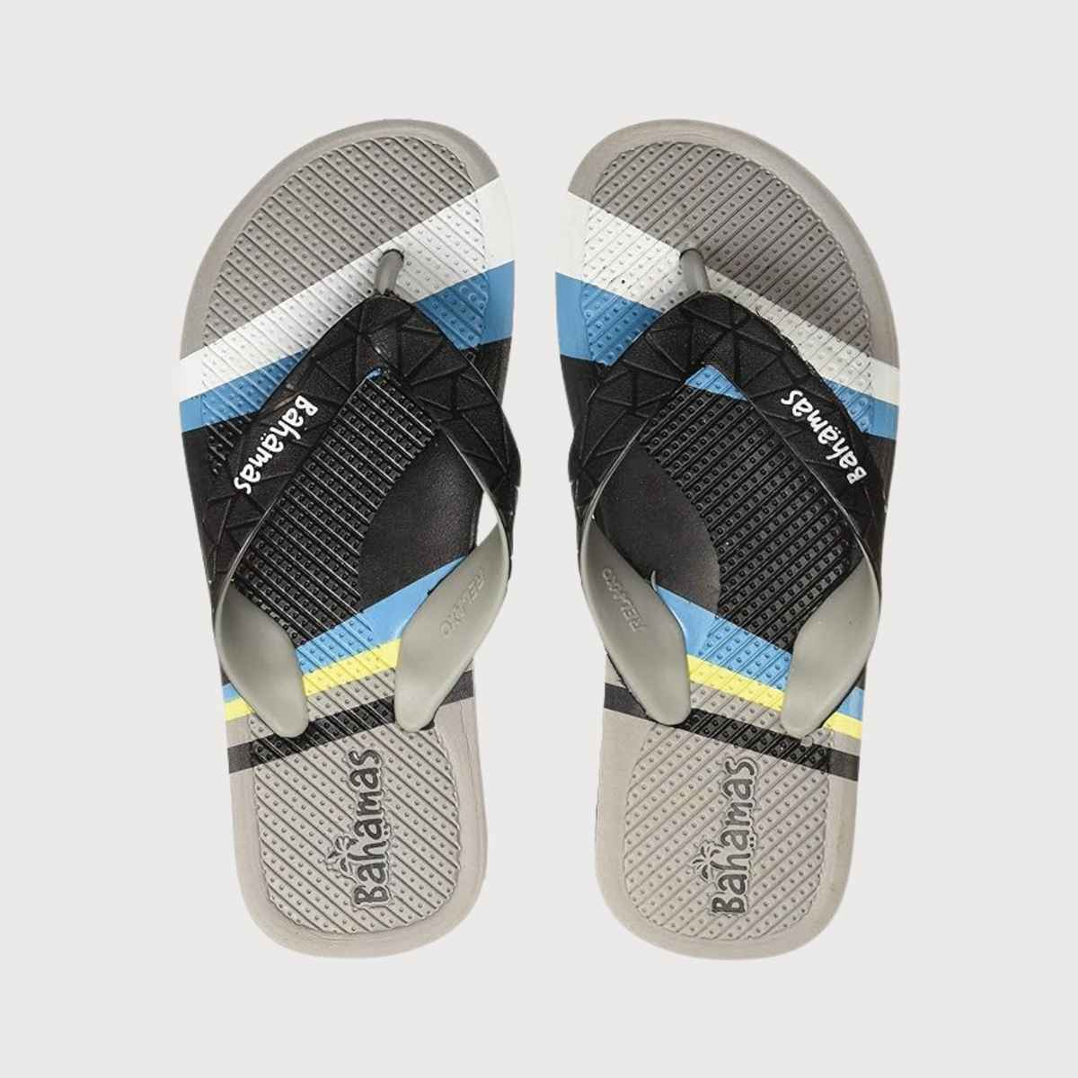 Bahamas Men's BH0102G Flip Flops | Black-Grey | 8 UK