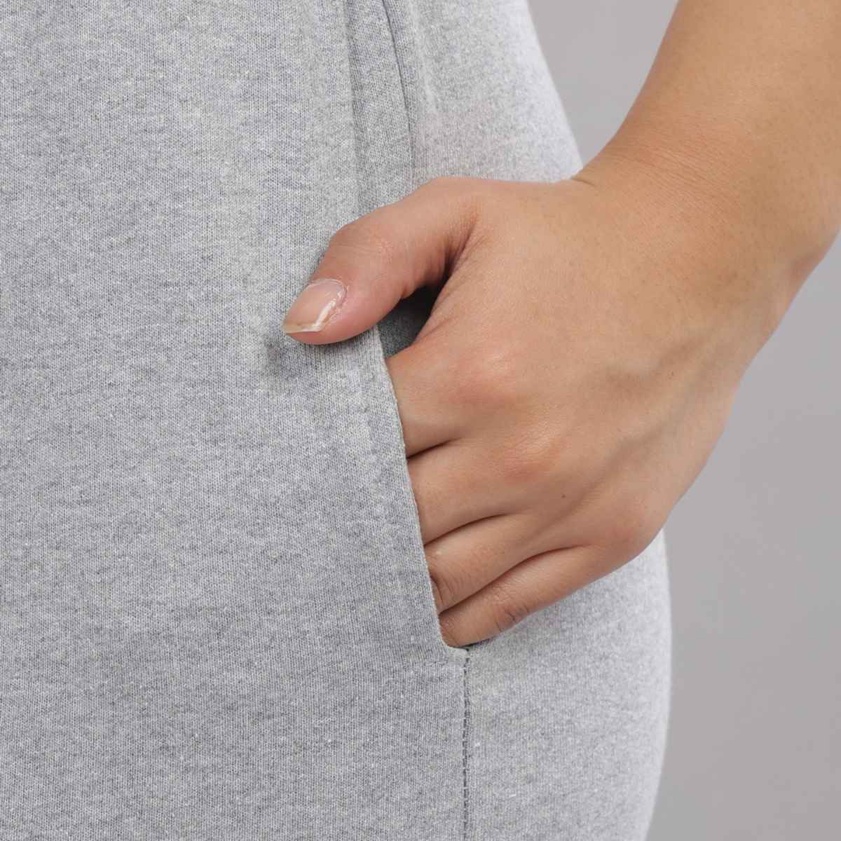 Springman Women's Solid Cotton Rich Baggy Track Pant | Grey - L