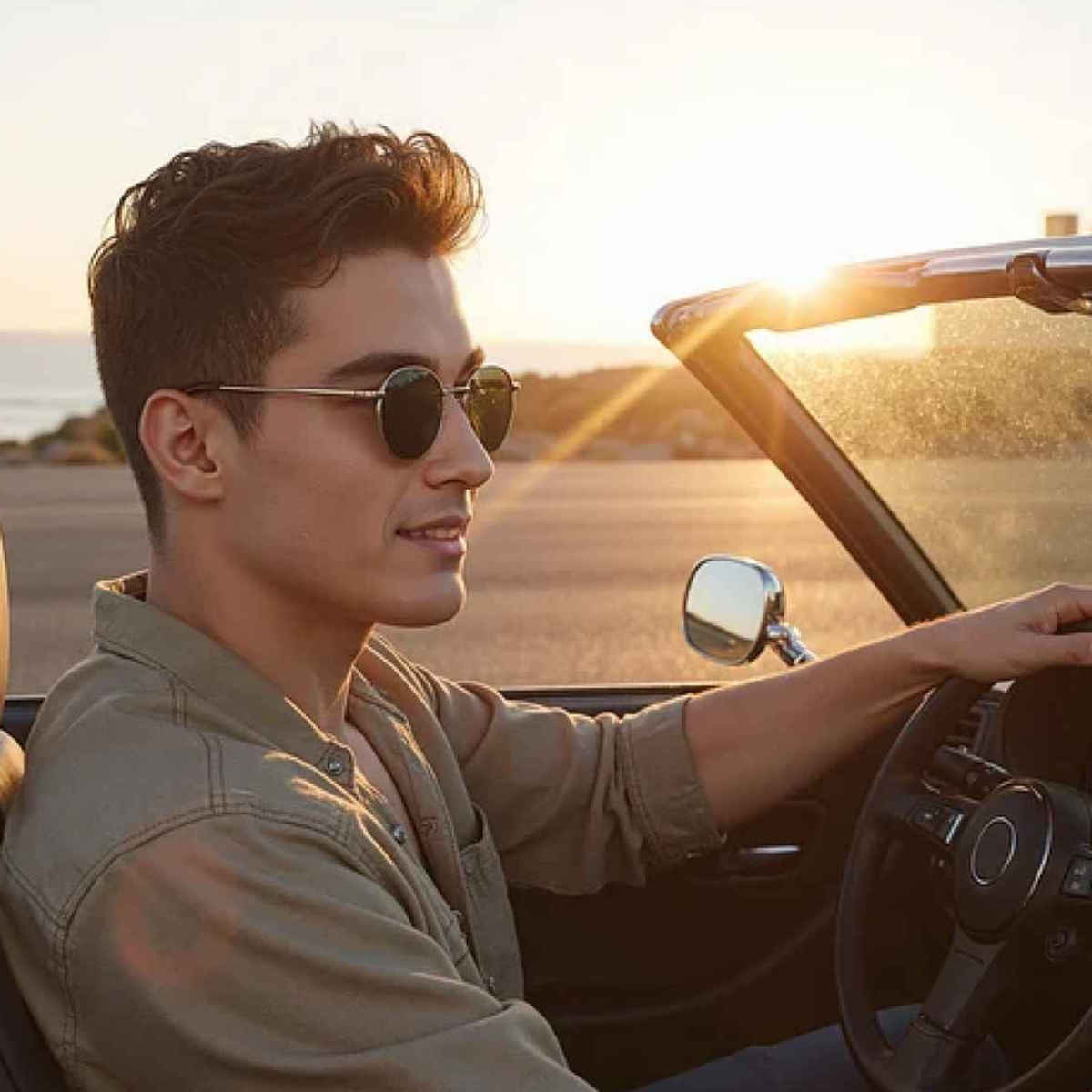 Vincent Chase By Lenskart Unisex Solid Metal Round Sunglasses | Gold - M