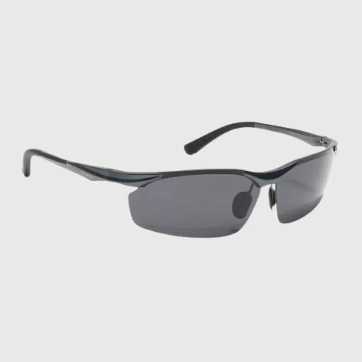 Voyage Unisex Geometric Aluminium Sunglasses | Black and Grey - L
