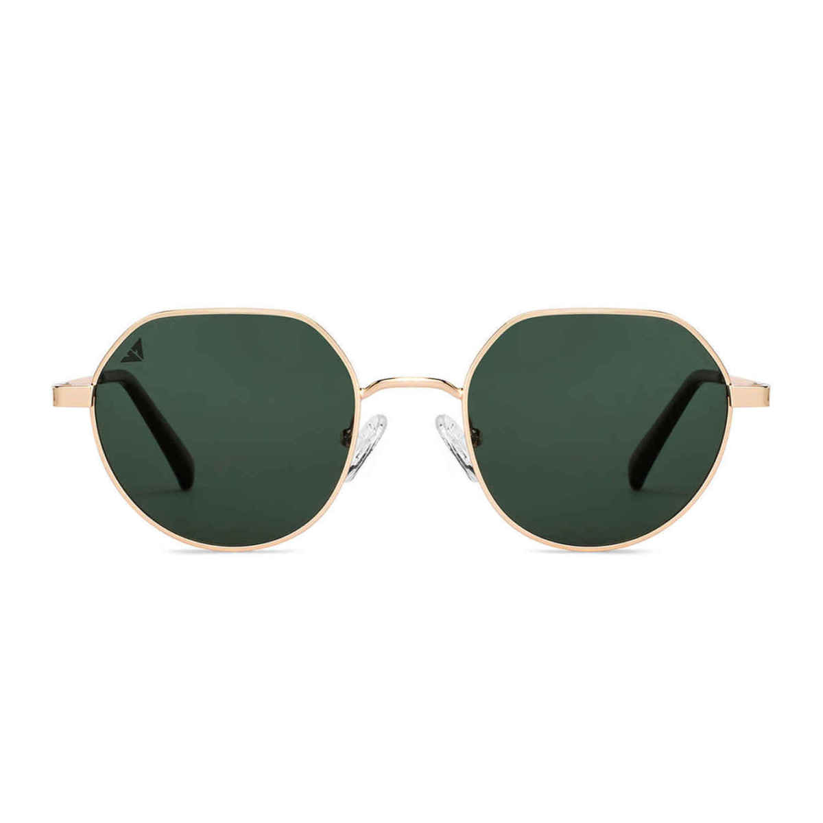 Vincent Chase By Lenskart Unisex Geometric Stainless Steel Round Sunglasses | Gold Green - S