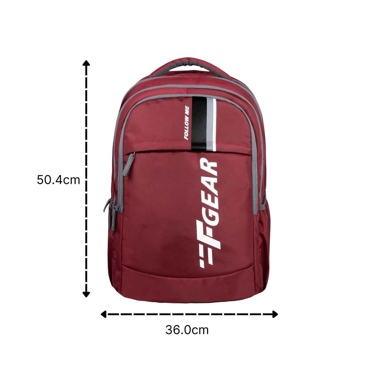 F Gear Unisex Polyester 27 L Padded Grab Handle Backpack | Maroon - M