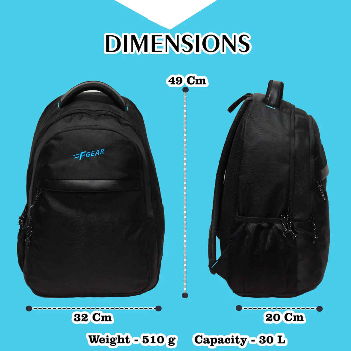 F Gear Bluechip Black 38 L Laptop Backpack | Black