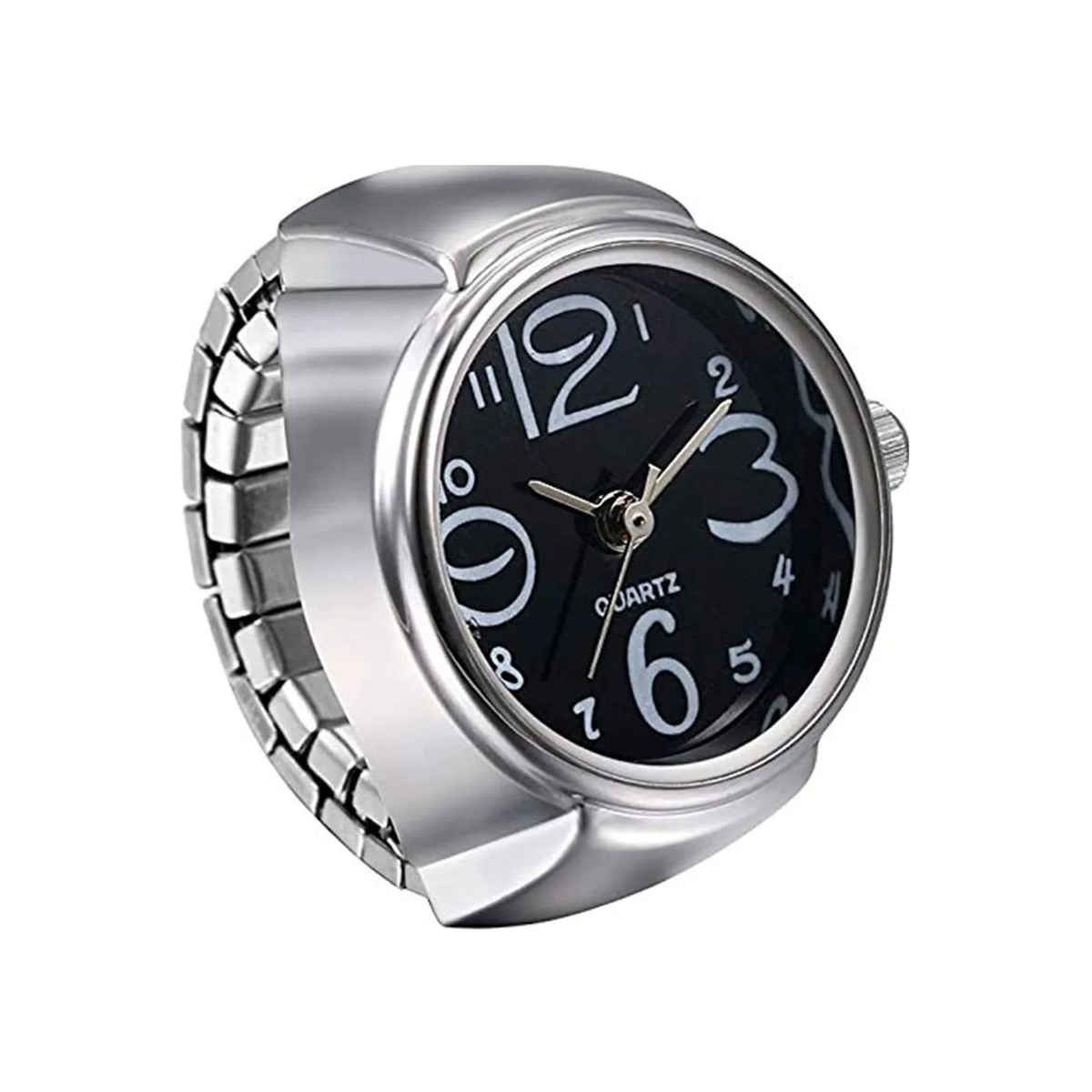 YouBella Finger Ring Watch Alloy Silver Plated Ring for Girls/Women & Boys/Men (YBRG - 20105)