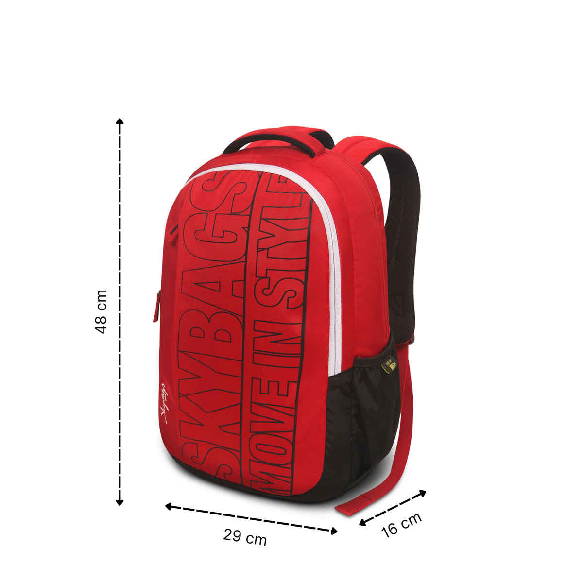 Skybags Unisex Logo Polyester 22 L Padded Grab Handle Laptop Backpack | Red - M