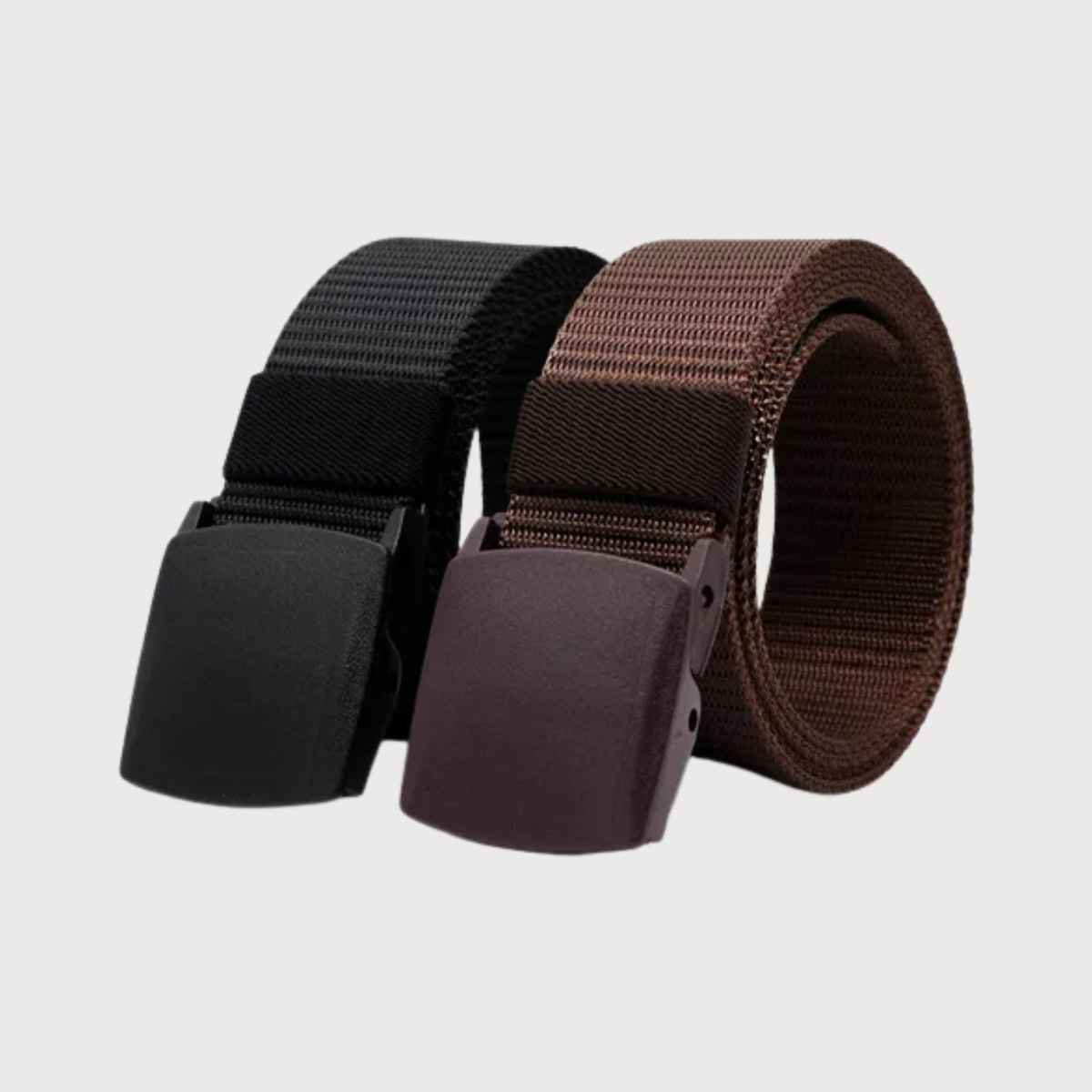 Zoro Men's Textured Nylon Belt | Black and Brown - Free Size