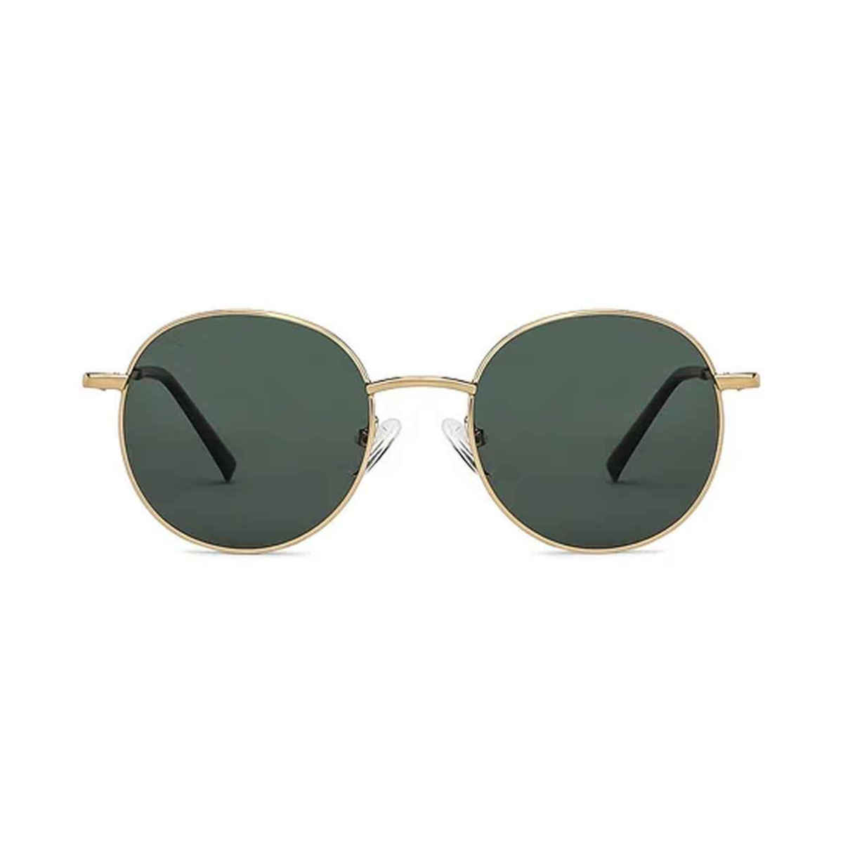 Vincent Chase By Lenskart Unisex Solid Metal Round Sunglasses | Gold - M