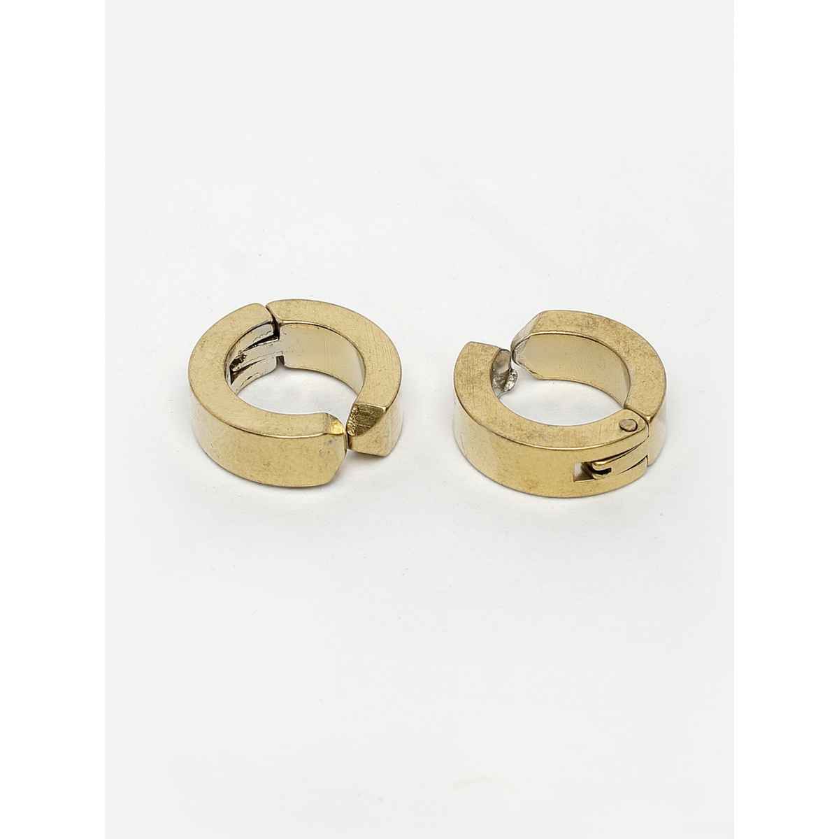 NVR Men's's Gold-plated Contemporary Hoop Earrings | NVR2893