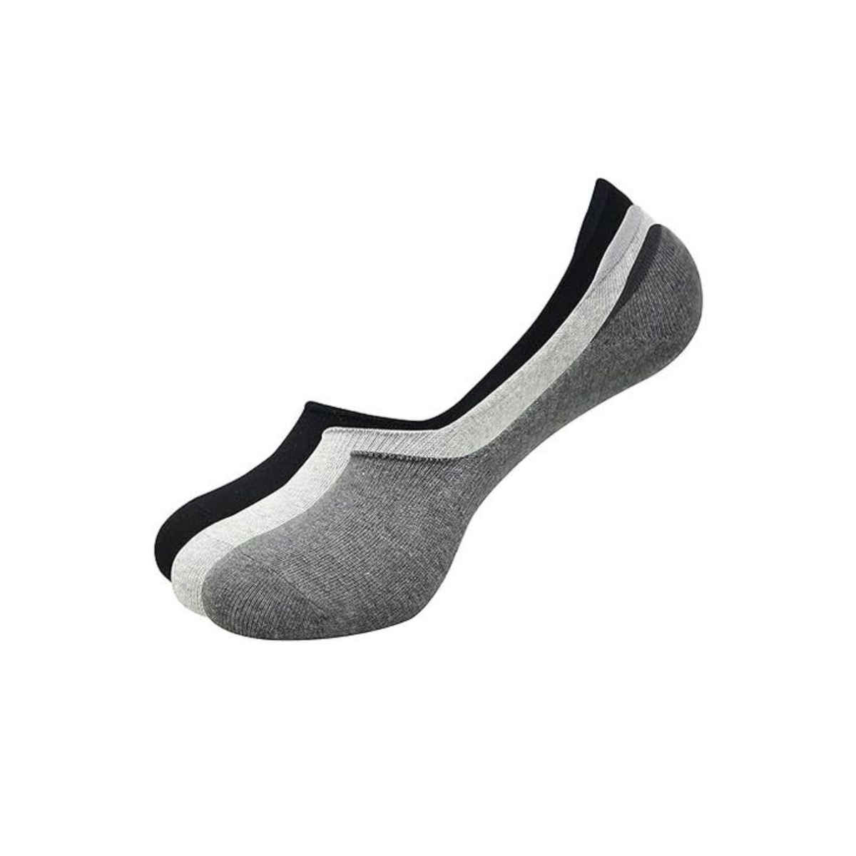 SocksXpress by Balenzia Men's Loafer Socks | Anti Slip Silicon | Black-L.Grey- D.Grey