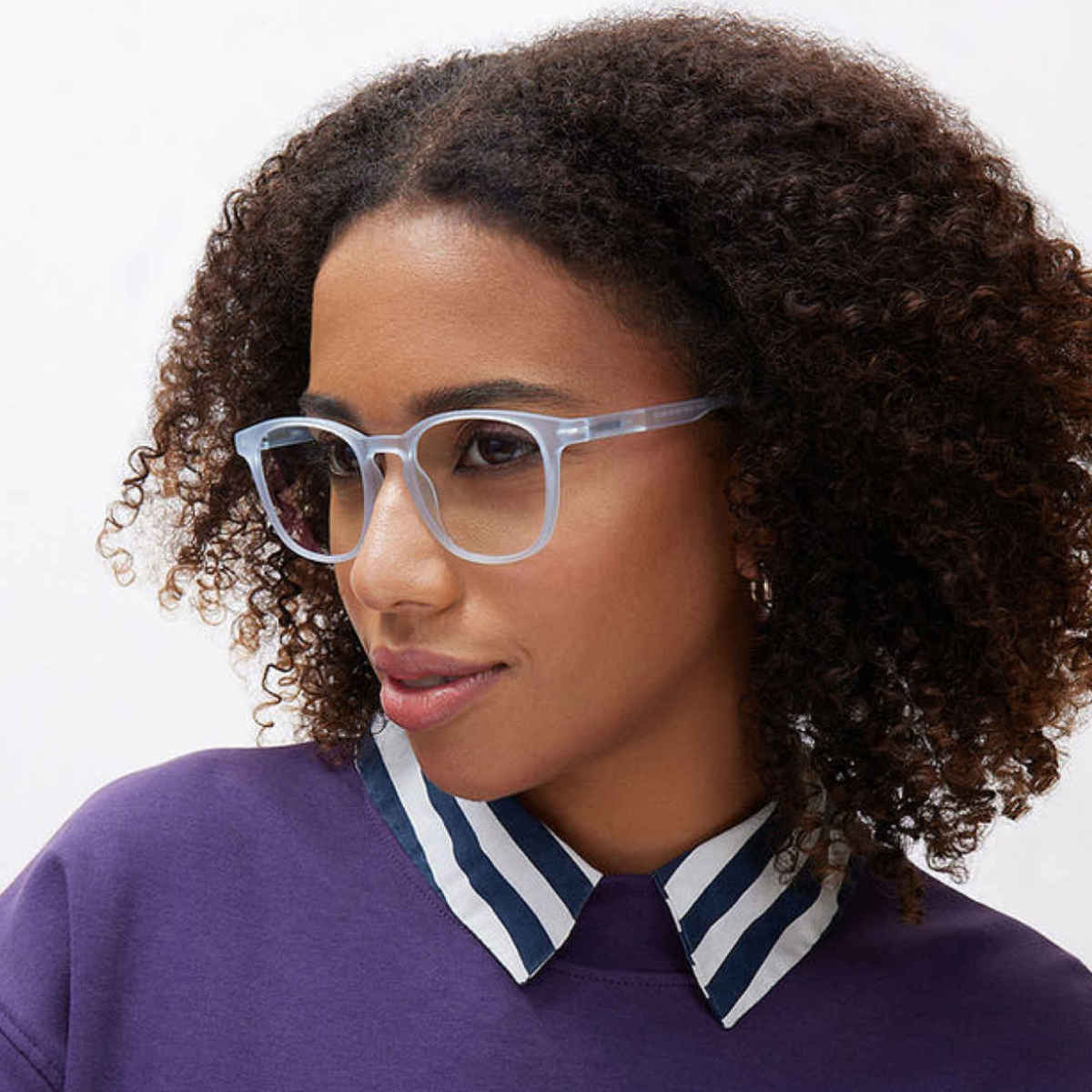 Lenskart Hustlr Unisex Solid TR90 Computer Glasses | Sky Blue - Large