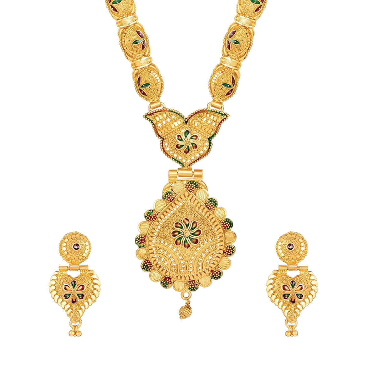 Shining Diva Fashion Latest Design One Gram Gold Plated Jewellery Set for Women and Girls 11503s