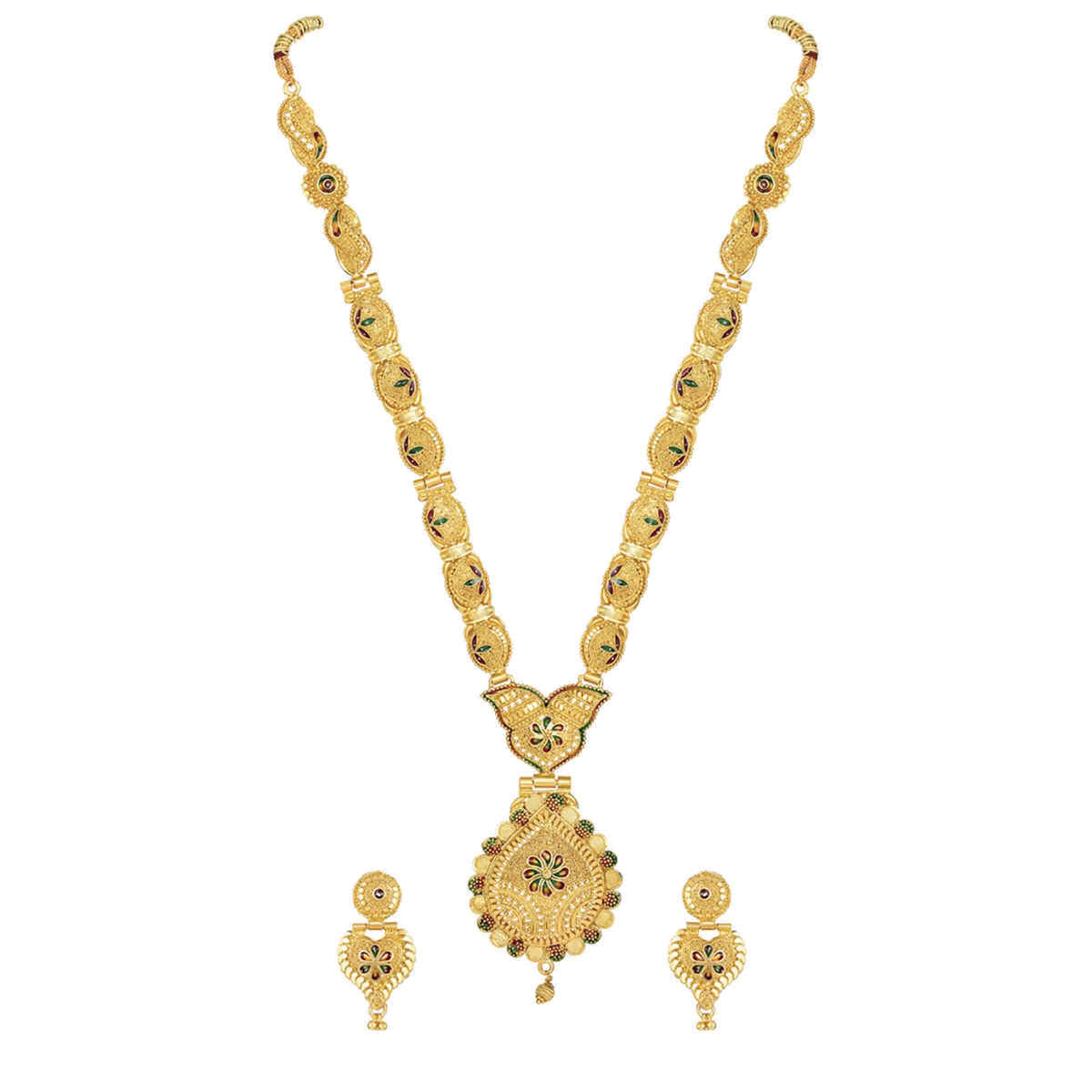 Shining Diva Fashion Latest Design One Gram Gold Plated Jewellery Set for Women and Girls 11503s