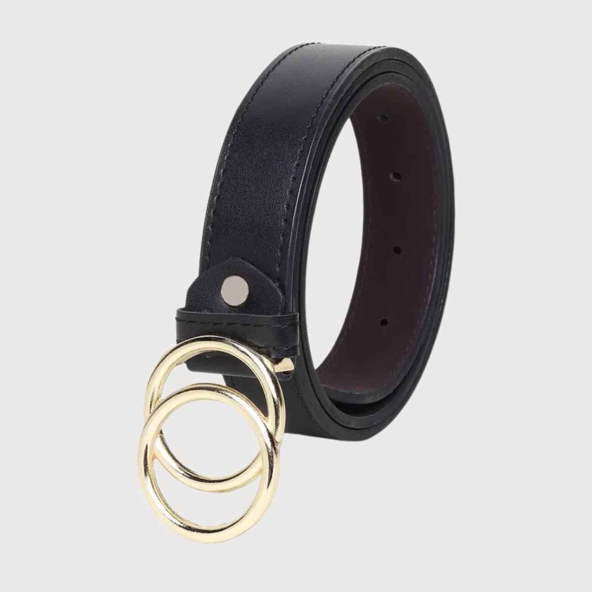 Kaezri Artificial Leather Black Belt for Women | Kata women oo - 36