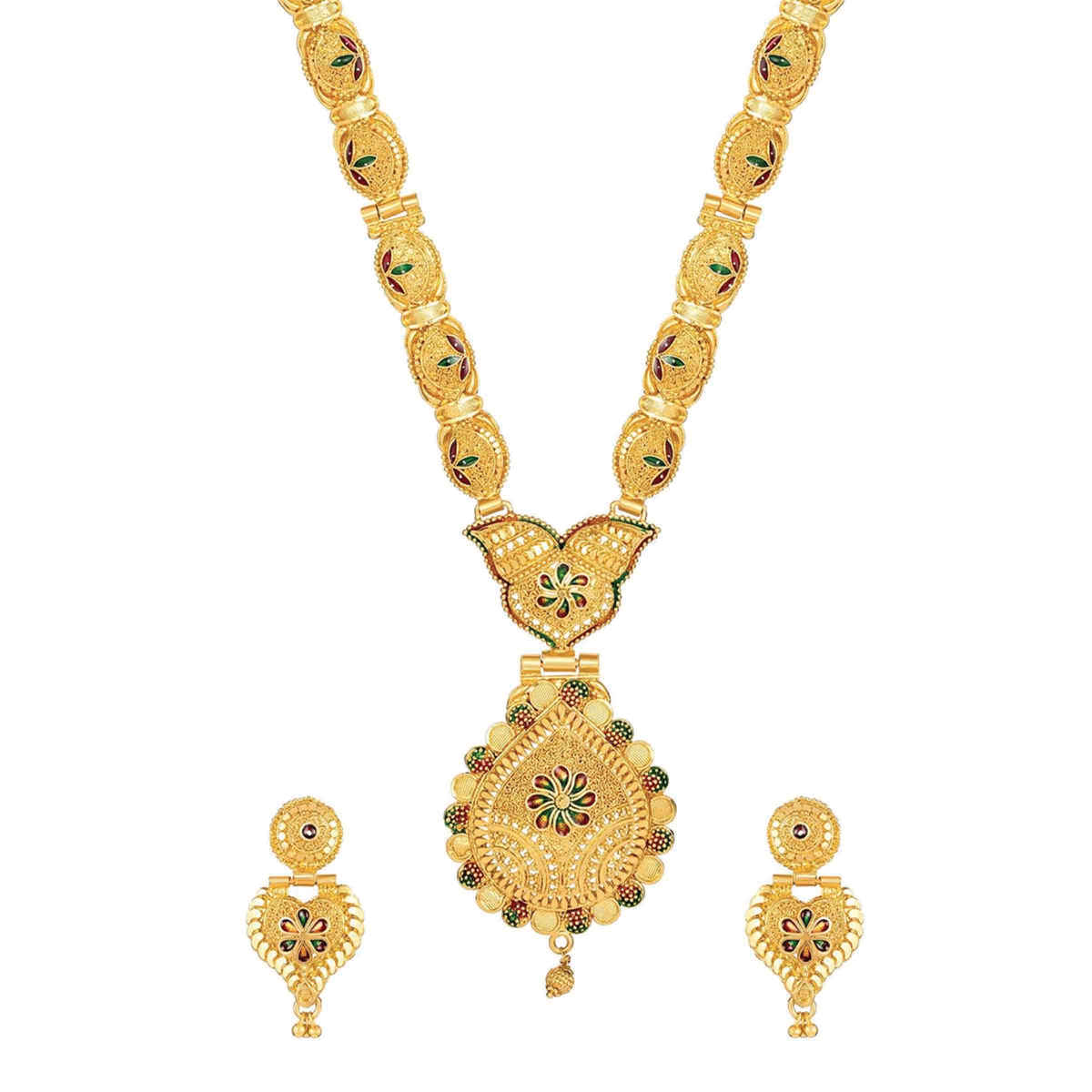 Shining Diva Fashion Latest Design One Gram Gold Plated Jewellery Set for Women and Girls 11503s