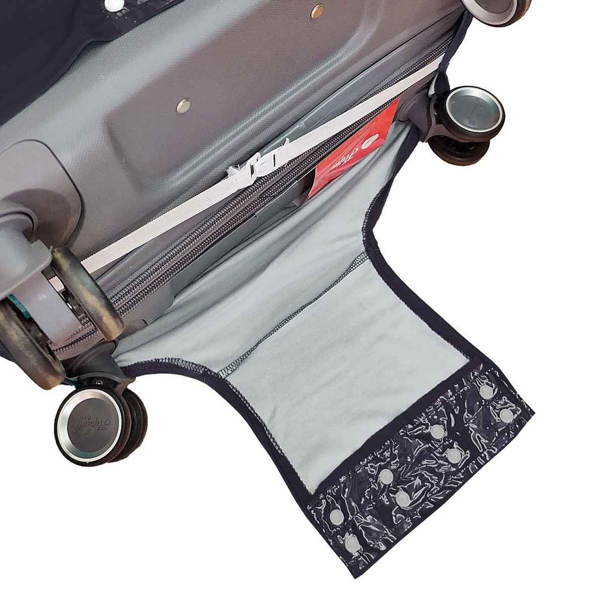 Cortina Elastic Whale Printed Luggage Cover | Blue & Black - M