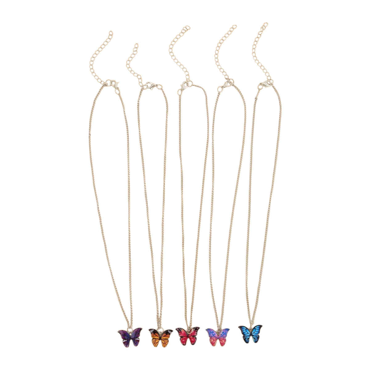 Shining Diva Fashion 5 Pcs Stylish Butterfly Pendant Necklace Set for Women and Girls | 15817np