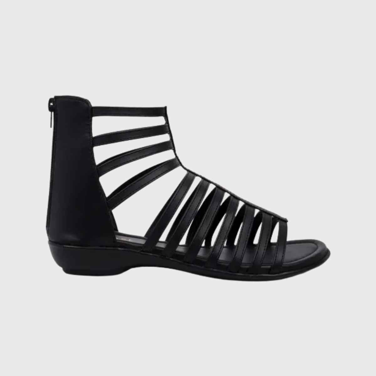 Trase Women Fashion Flat Gladiator Sandals - Black | 4 UK