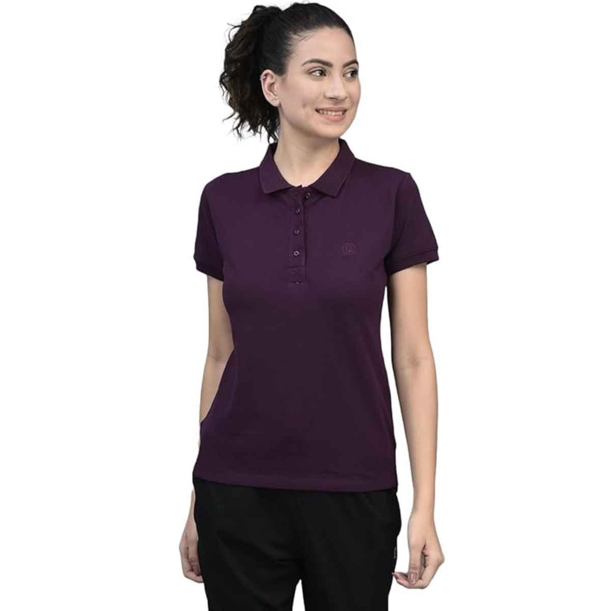 Dollar Women Polo T-shirt - Purple | Premium Cotton | S