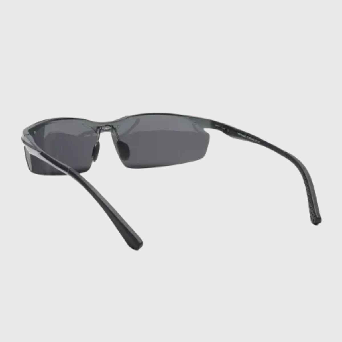 Voyage Unisex Geometric Aluminium Sunglasses | Black and Grey - L