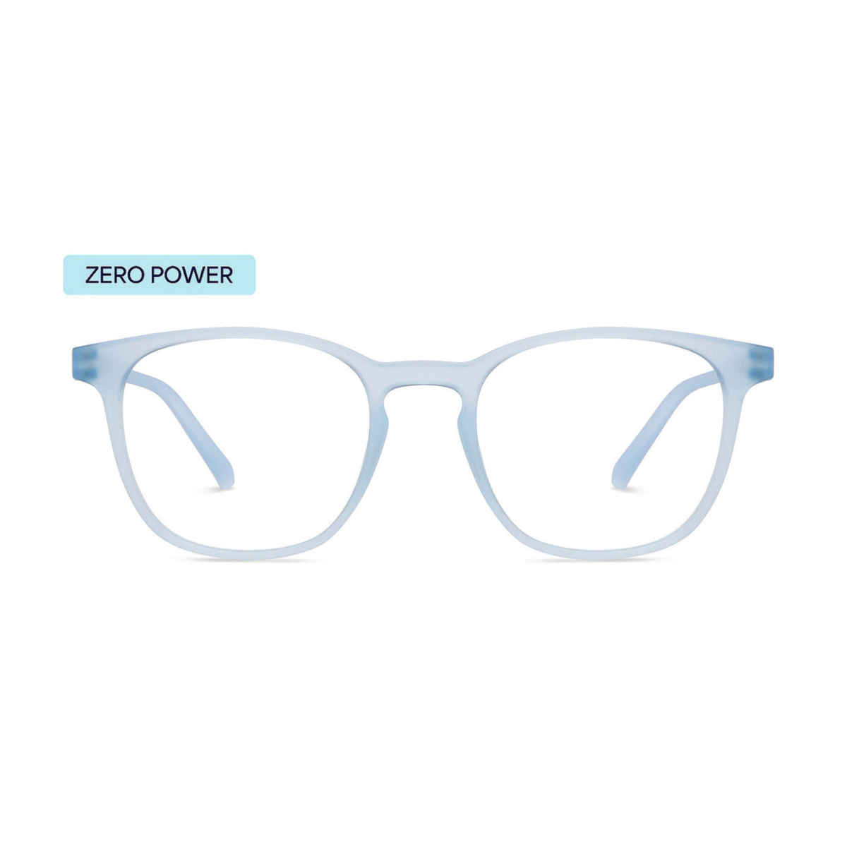 Lenskart Hustlr Unisex Solid TR90 Computer Glasses | Sky Blue - Large