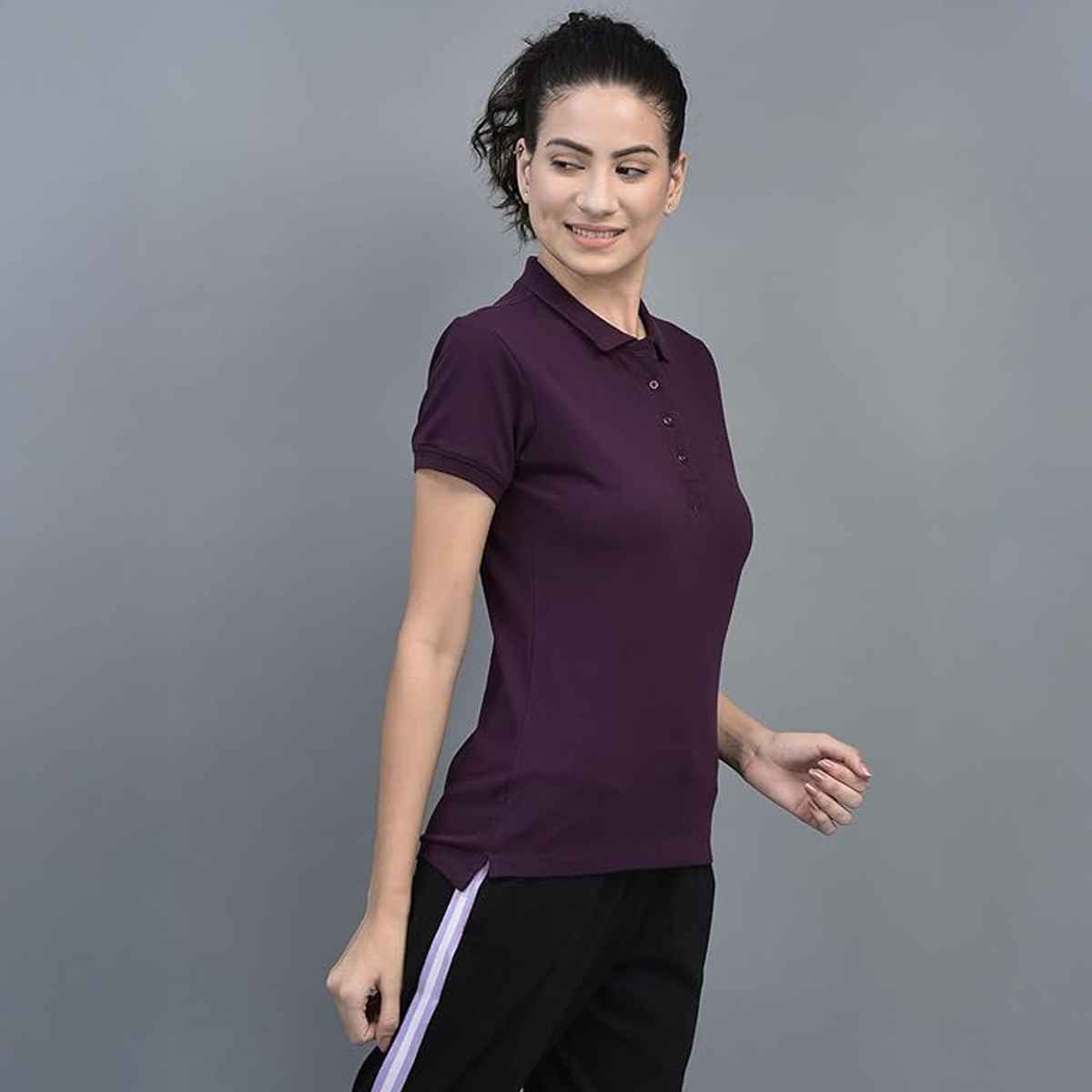 Dollar Women Polo T-shirt - Purple | Premium Cotton | S