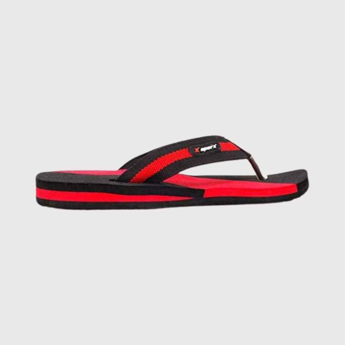 Sparx Fabricated Slipper Sfg 14 Black-Red For Men Size-7