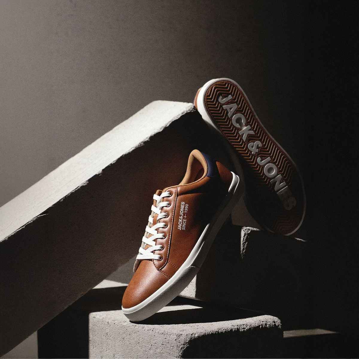 Jack & Jones Men's Tan Polyurethane Casual Sneakers - 40