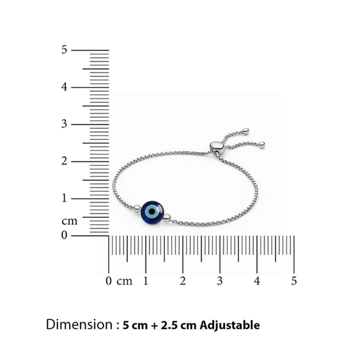 Unniyarcha 92.5 Silver Single Evil Eye Bracelet