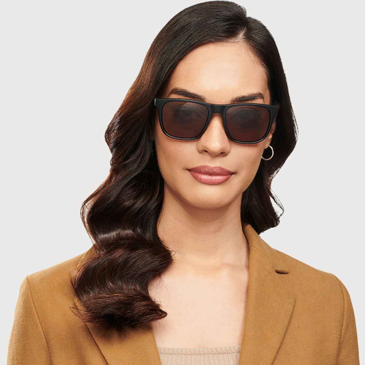 Vincent Chase By Lenskart Unisex Solid Polycarbonate Wayfarer Sunglasses | Black and Brown - L