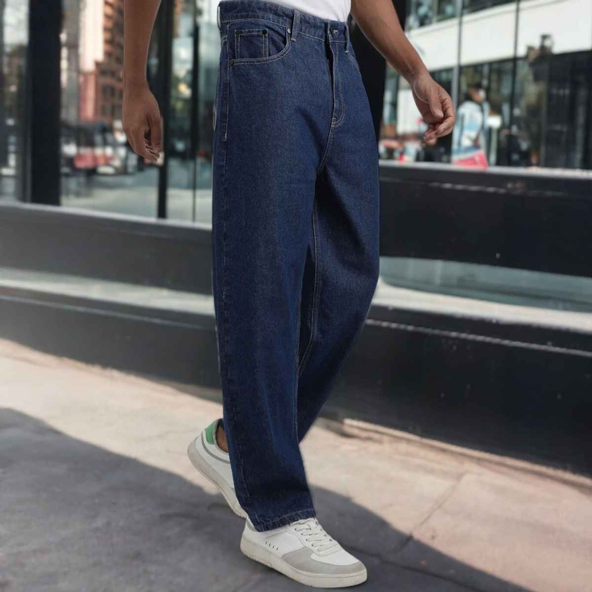 Bene Kleed Men's Baggy Fit Jeans | Blue - 34