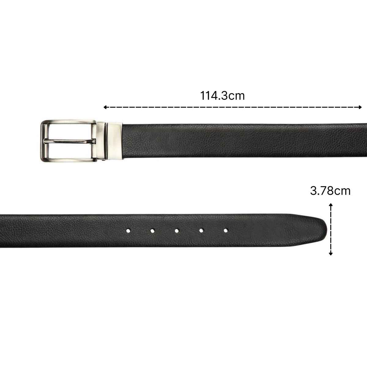 Wildhorn Men's Textured Genuine Leather Reversible Belt | Black and Brown - Free Size