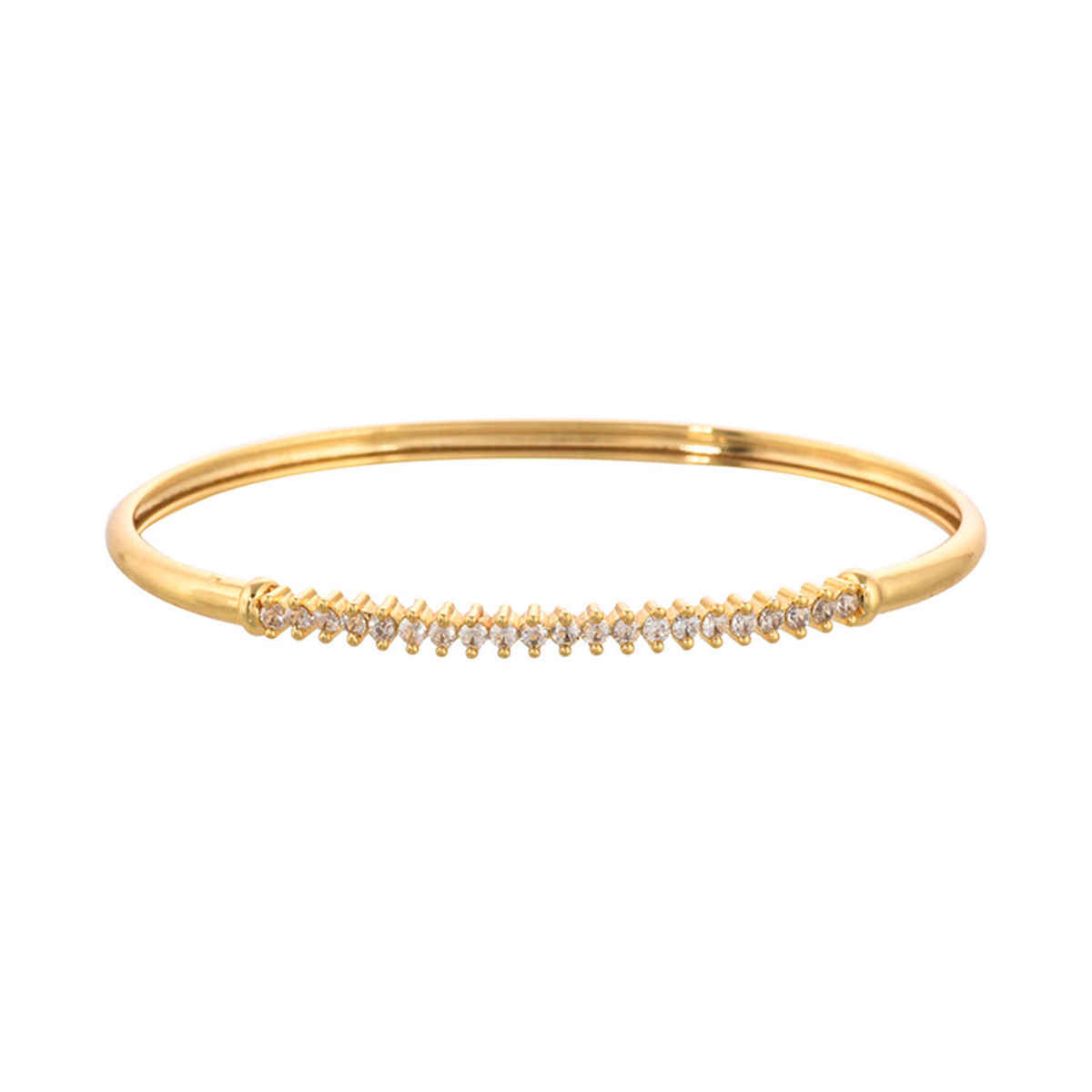 Voylla Sparkling Elegance Round Cut CZ Adorned Gold Plated Brass Bracelet