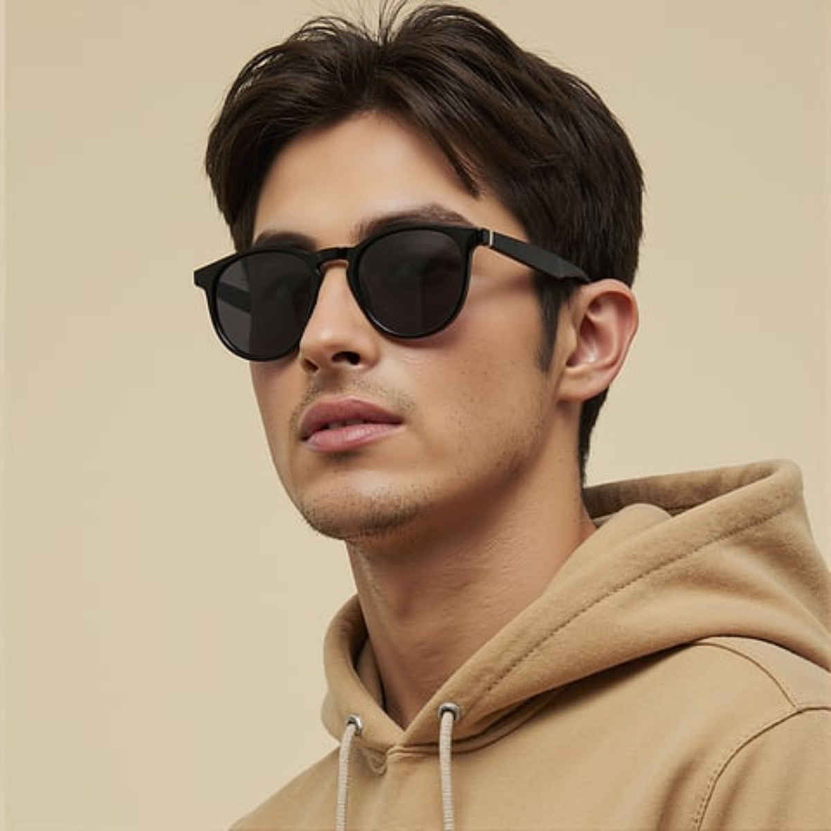 Vincent Chase By Lenskart Unisex Metal Round Sunglasses | Black - M