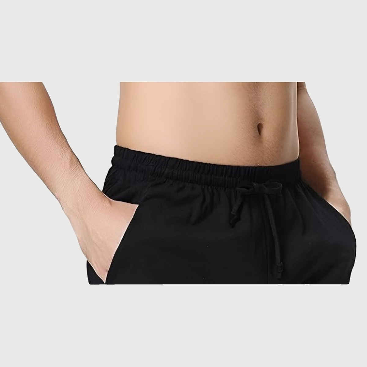 Springman Solid French Terry With Elastic & Drawstring Shorts For Men's | Black | XXL