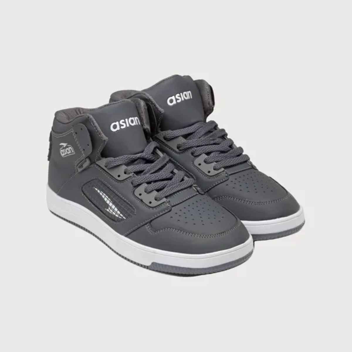 Asian Carnival-01 Hightop Sneakers For Men Dark Grey | UK-9