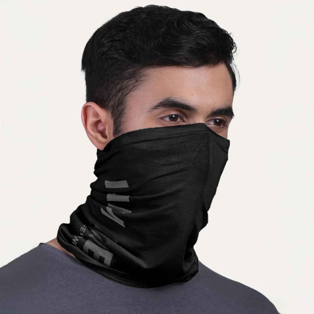 Freecultr Unisex Organic Cotton Blend Bandana | Black and Charcoal - Free Size
