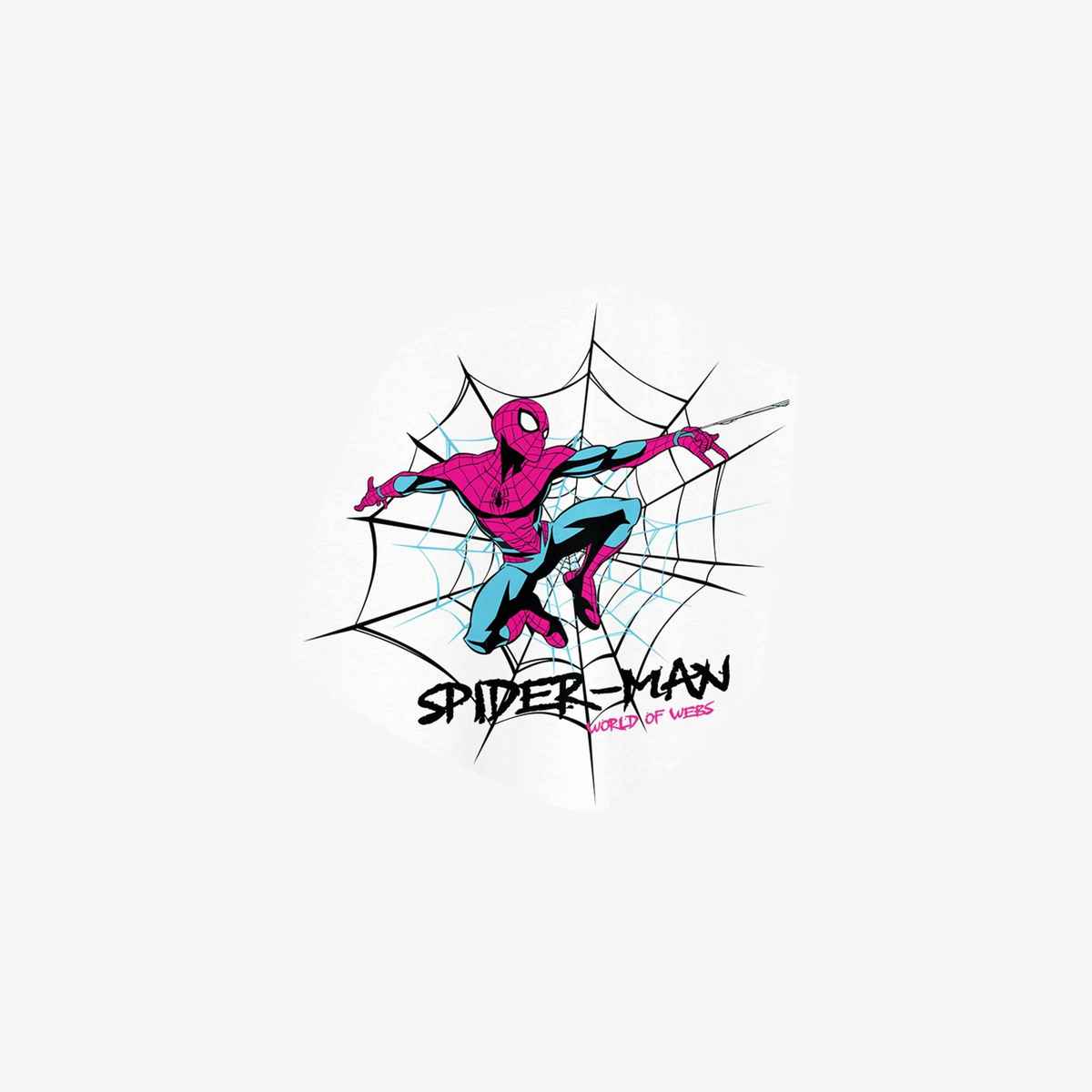 Bonorganik Men's Spiderman Graphic Printed T-shirt | White - L