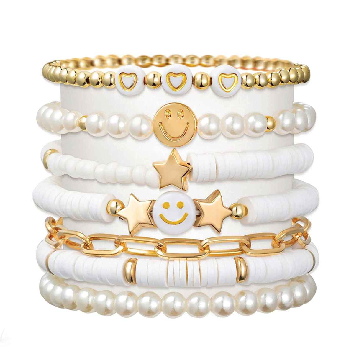 Shining Diva Fashion Stylish Multilayer Boho Bohemian Bangle Bracelet for Women and Girls | 15877b