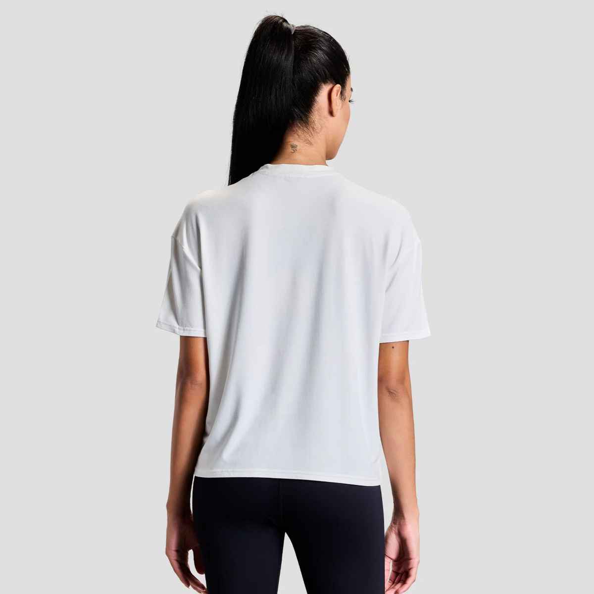 Boldfit Women's Cropped Training Tee Gym T-shirt | White - M