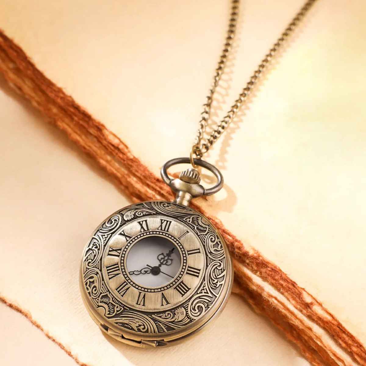Yellow Chimes Golden Pocket Watch Pendant for Men, Dual Purpose Stainless Steel