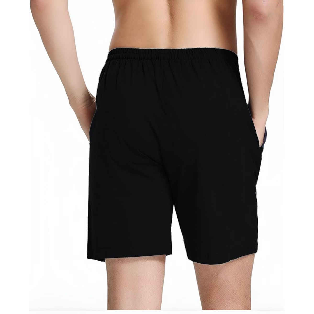 Springman Solid French Terry With Elastic & Drawstring Shorts For Men's | Black | M