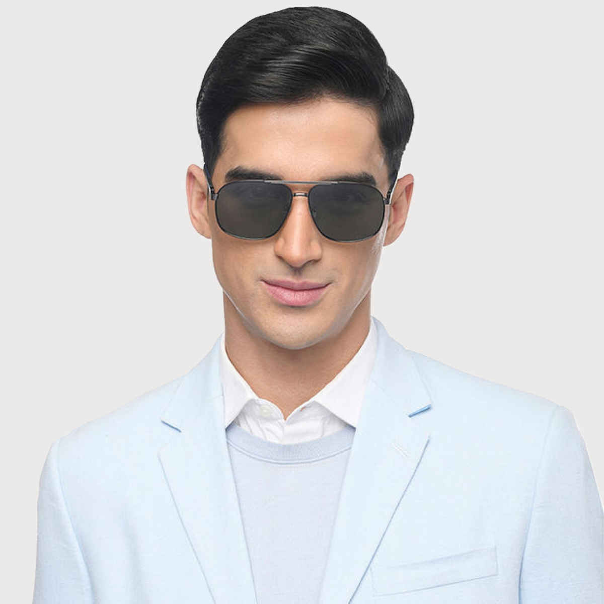 John Jacobs By Lenskart Unisex Geometric Stainless Steel Sunglasses | Green - L