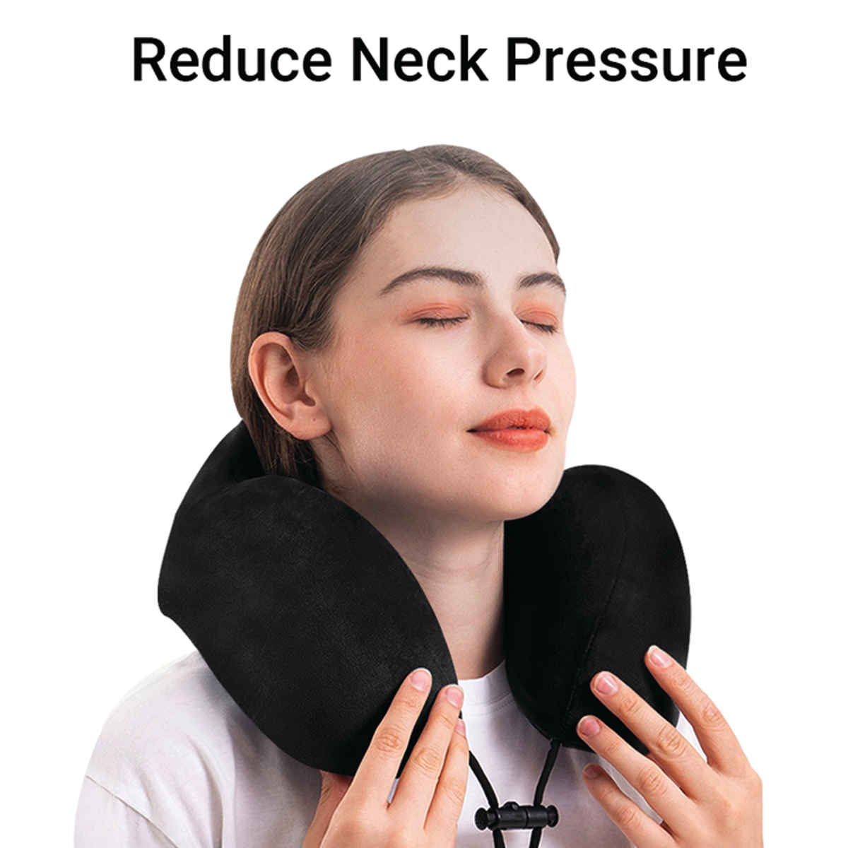 Billebon Unisex Memory Foam Neck Pillow | Black - One Size